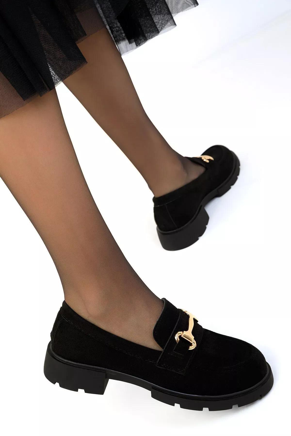 Black Suede Loafer Shoes, , large image number 0