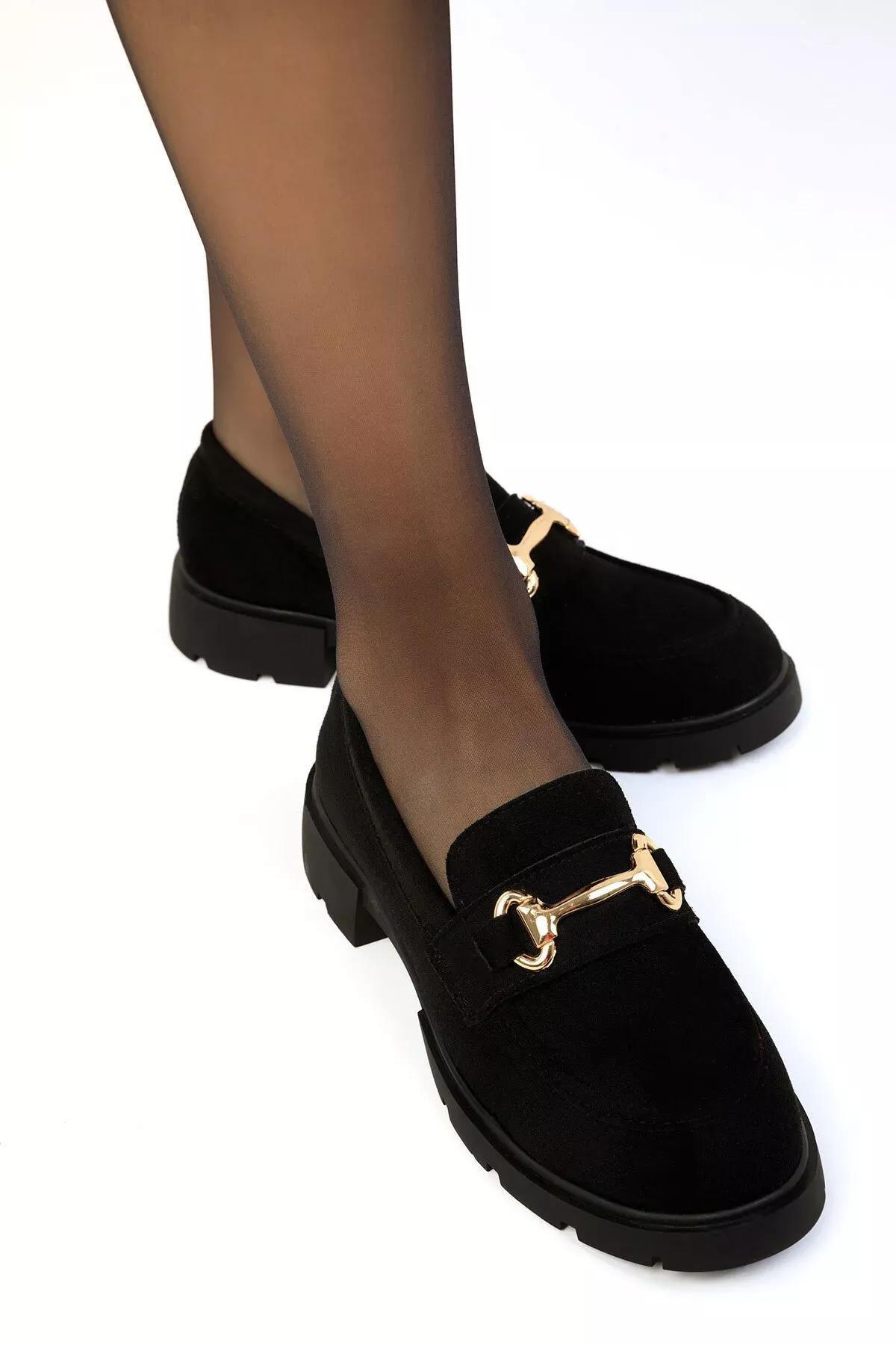 Black Suede Loafer Shoes, , large image number 1