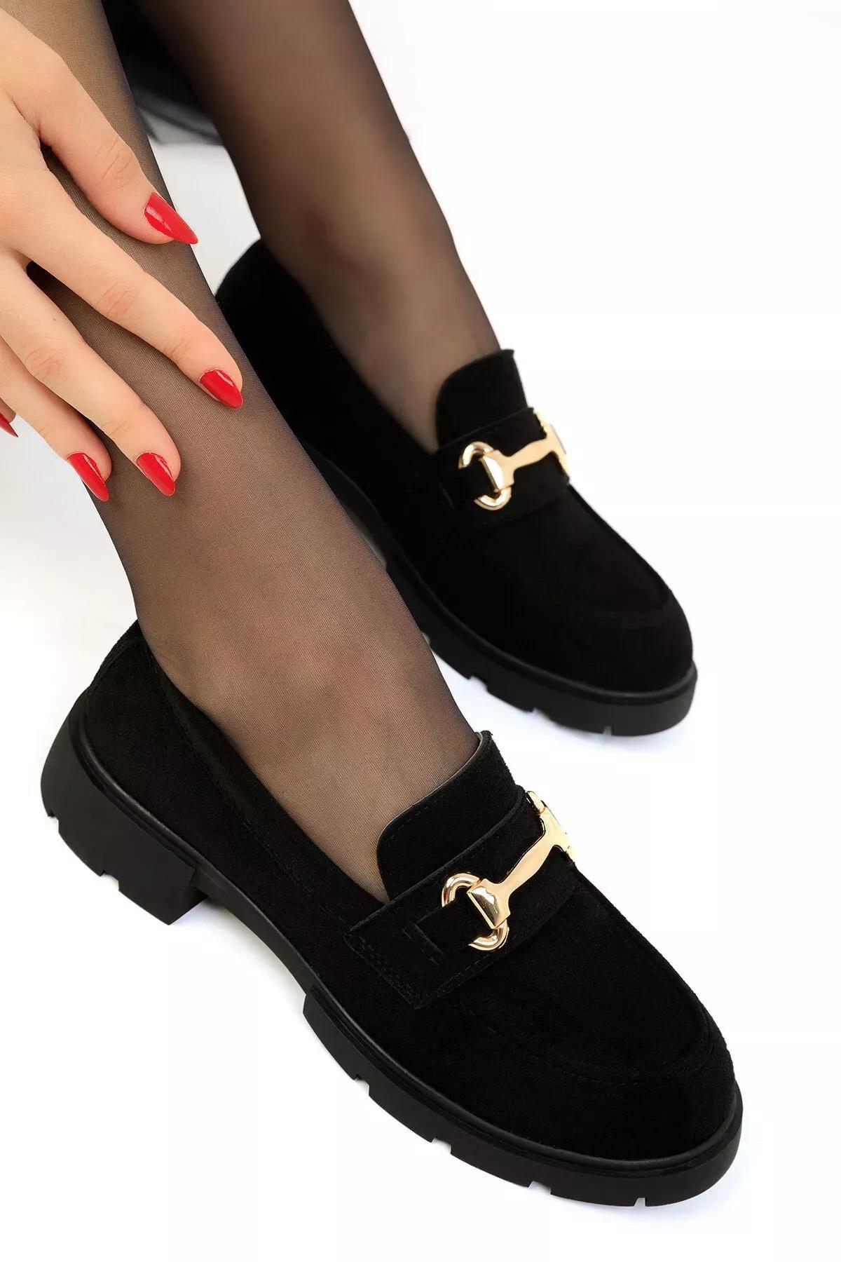 Black Suede Loafer Shoes, , large image number 3