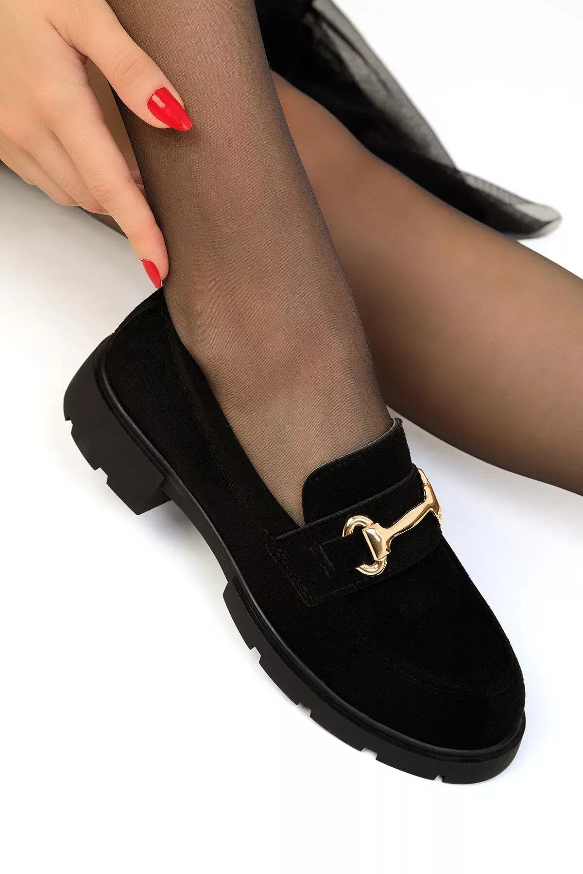 Black Suede Loafer Shoes, , large image number 4