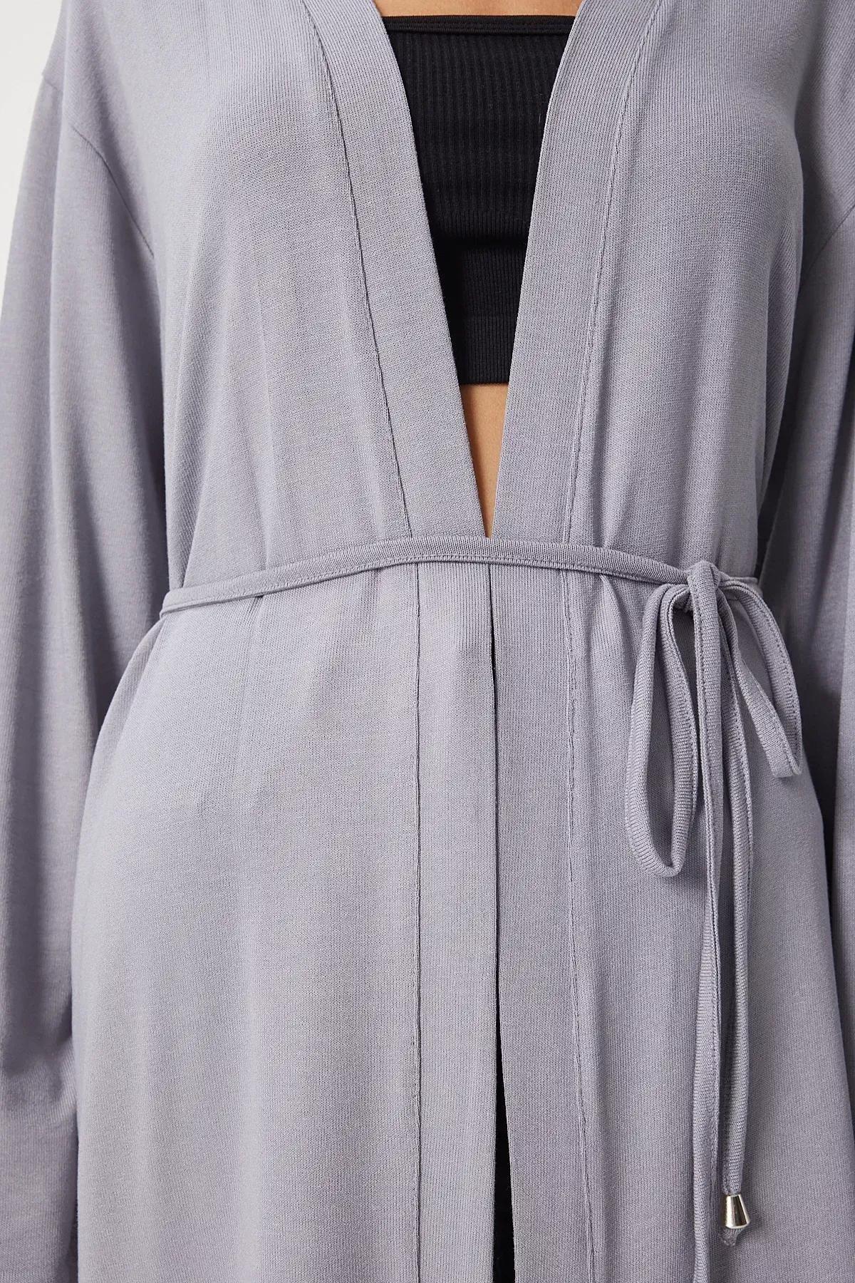 Grey Knitted Sweater Cardigan, , large image number 2