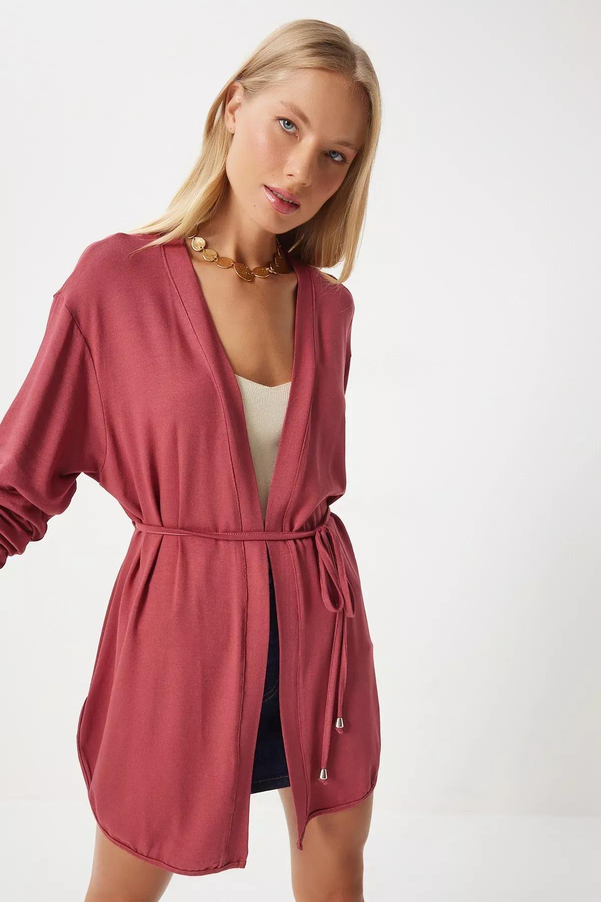 Pink Knitted Sweater Cardigan, , large image number 1