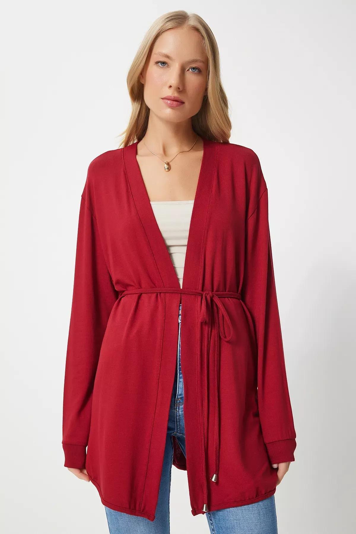 Red Knitted Sweater Cardigan, , large image number 3