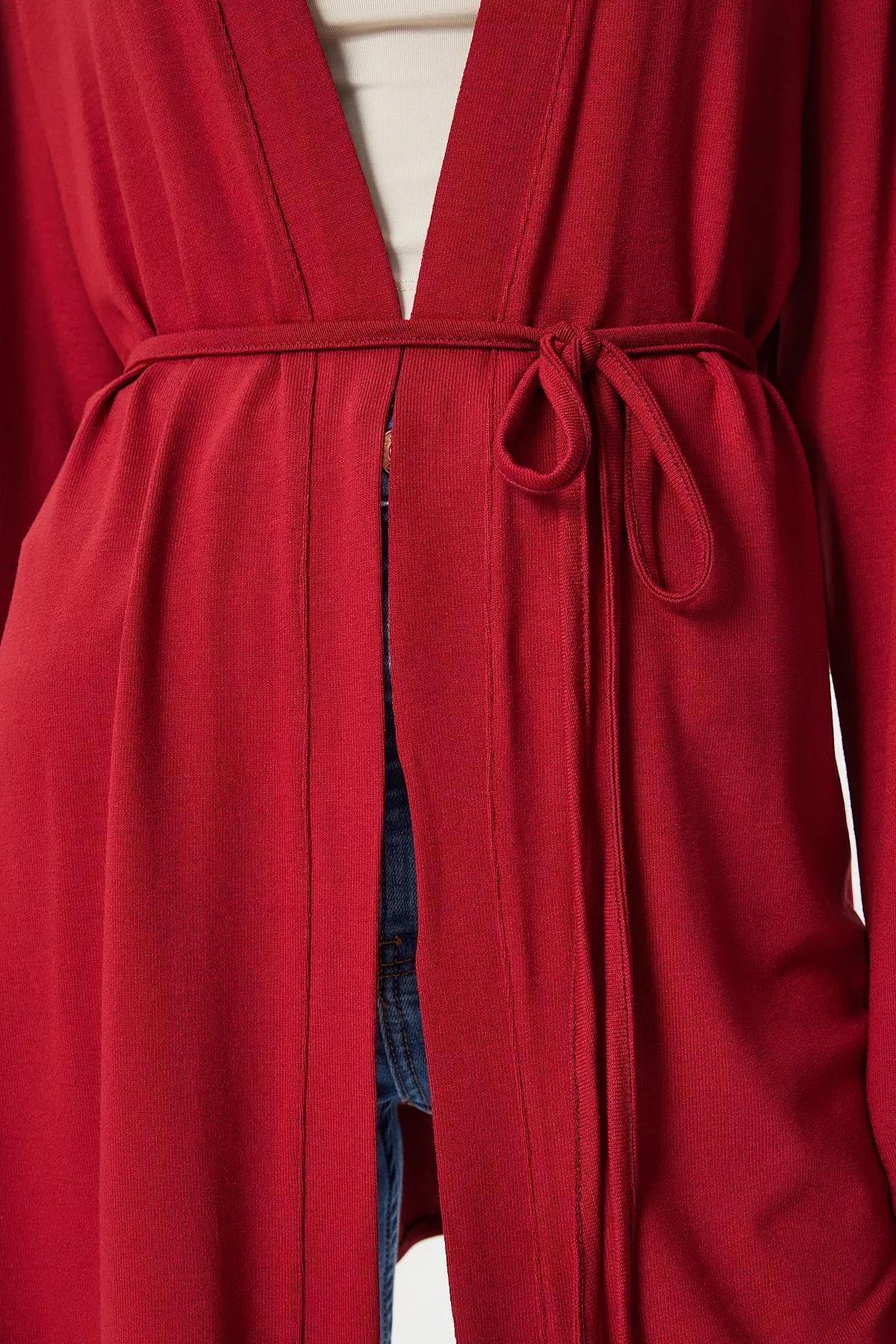 Red Knitted Sweater Cardigan, , large image number 4