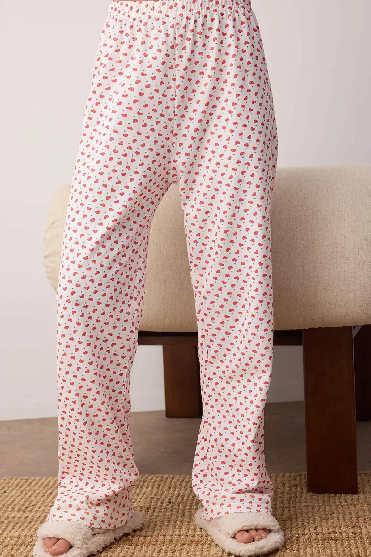 Red Heart Slogan Pajama Set, Red, large image number 3