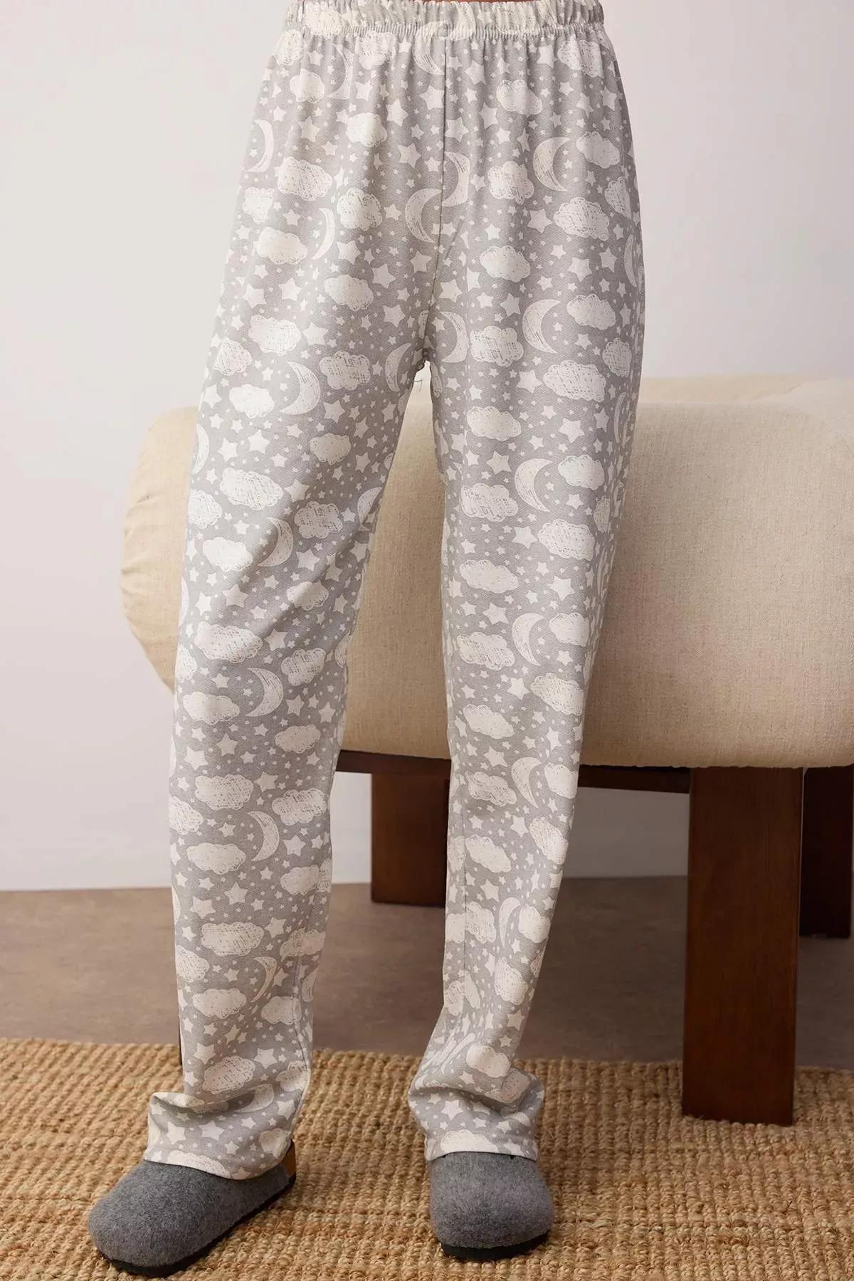 White Galaxy Slogan Pajama Set, White, large image number 3