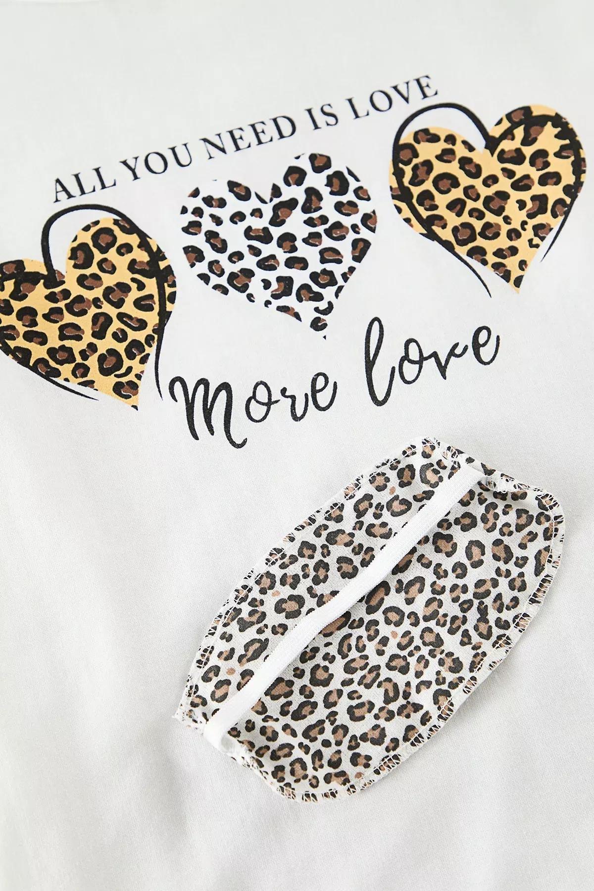 Multicolour Leopard Patterned Pyjamas Set, White-Multicolor, large image number 2