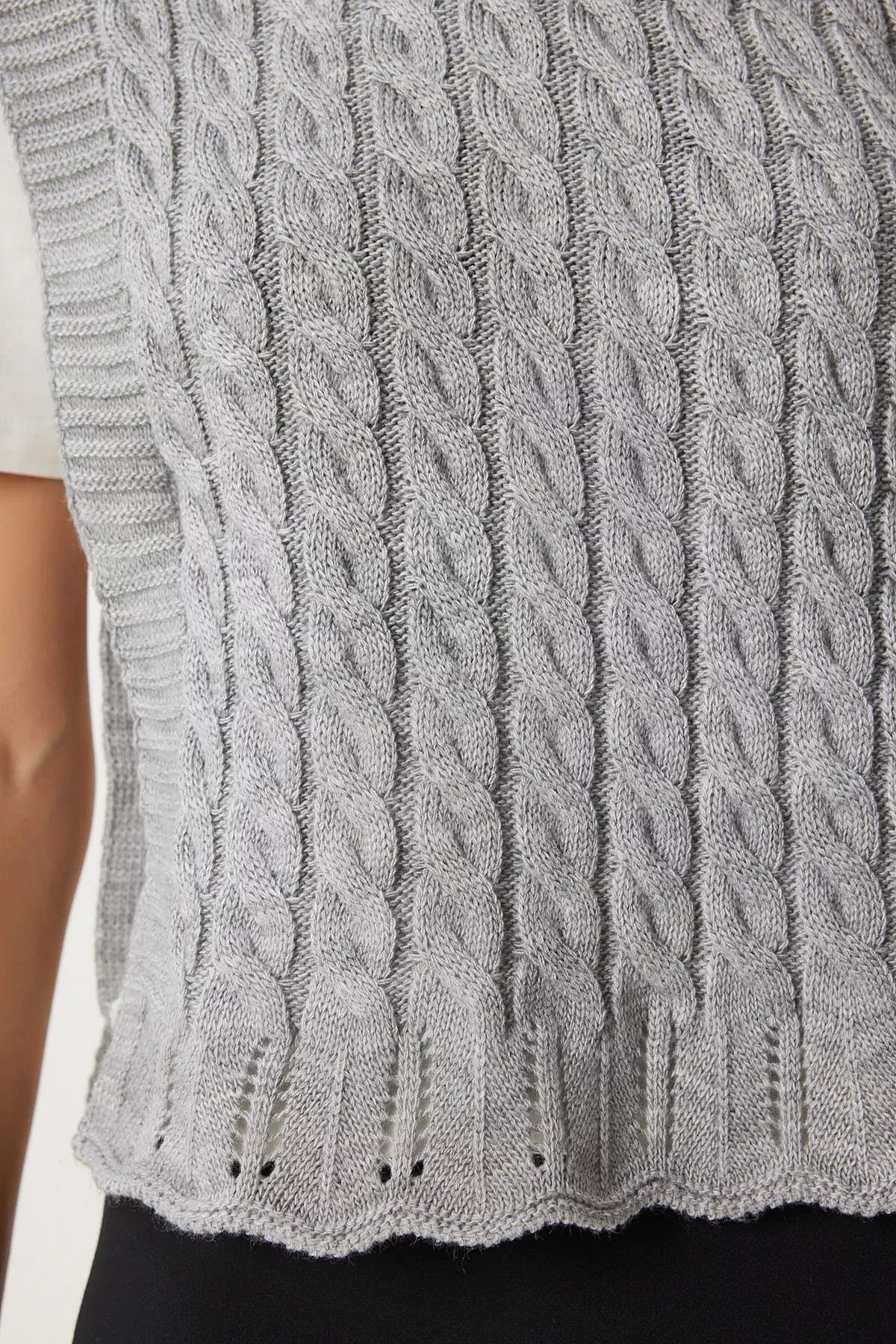 Grey Side Knitted Sweater, Grey, large image number 5