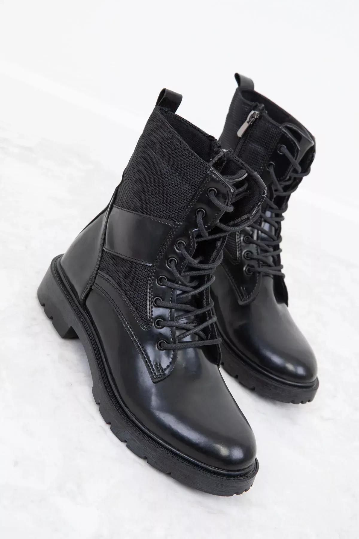 Black Patent Mens Boots, , large image number 2
