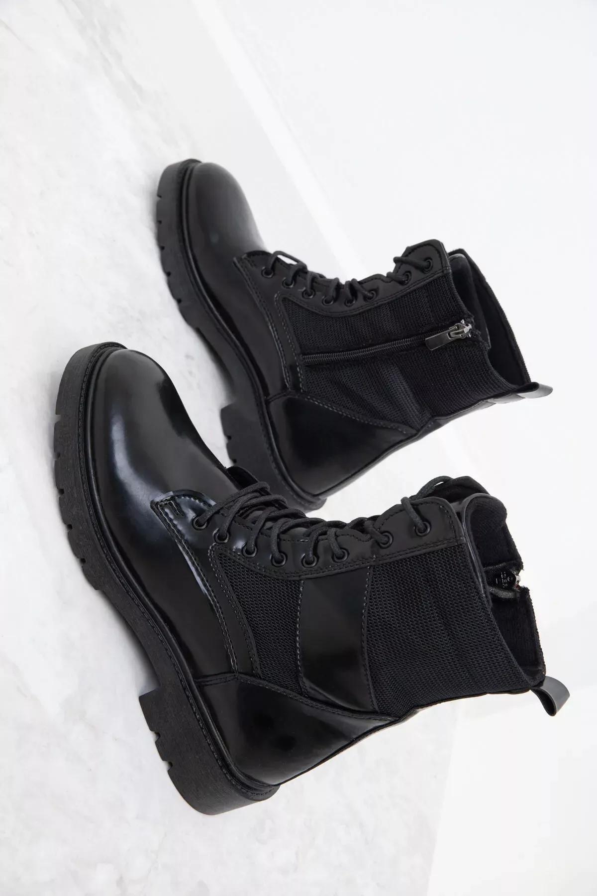 Black Patent Mens Boots, , large image number 3