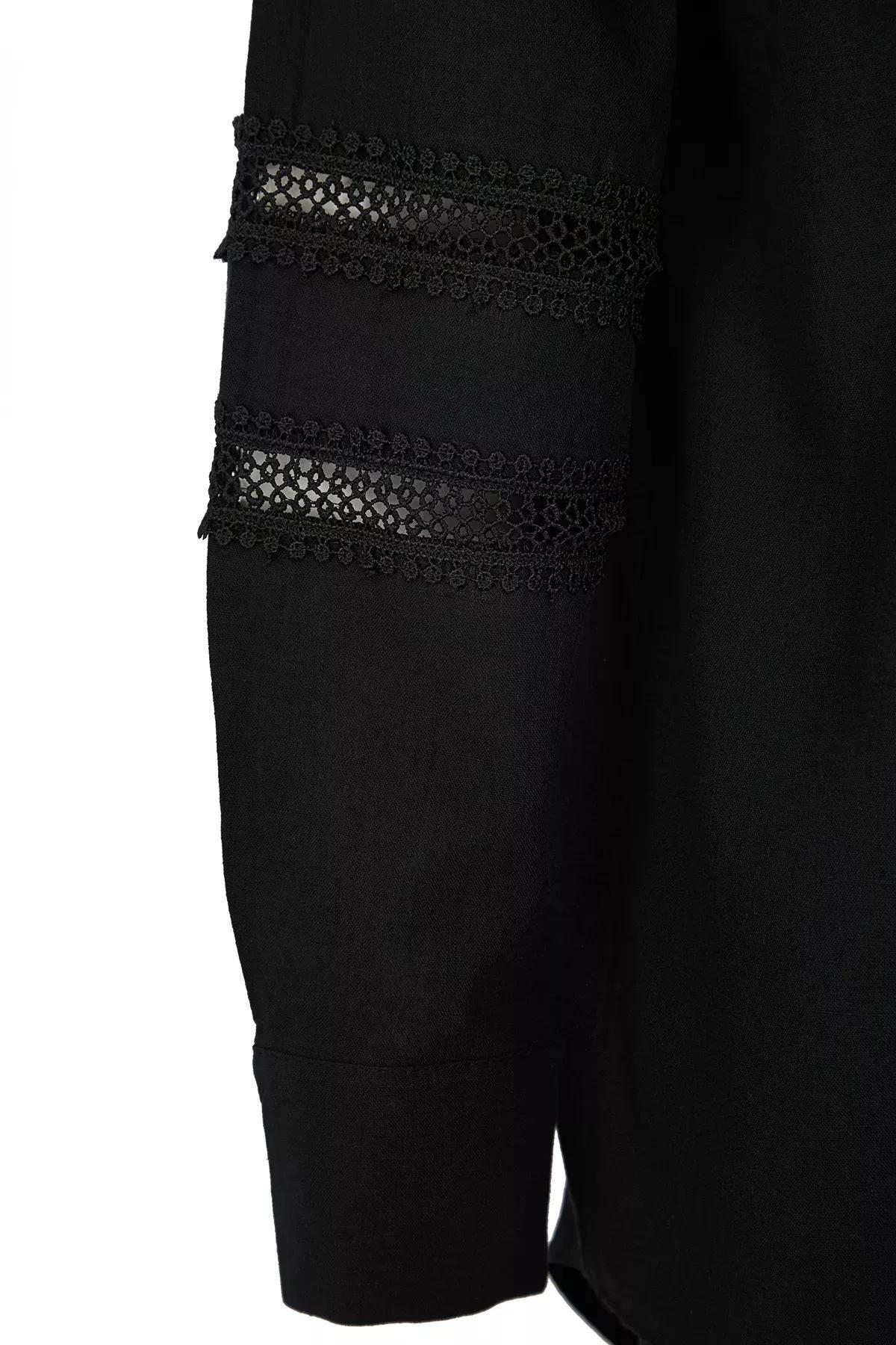 Black Woven Detailed Co-Ord Set, , large image number 1