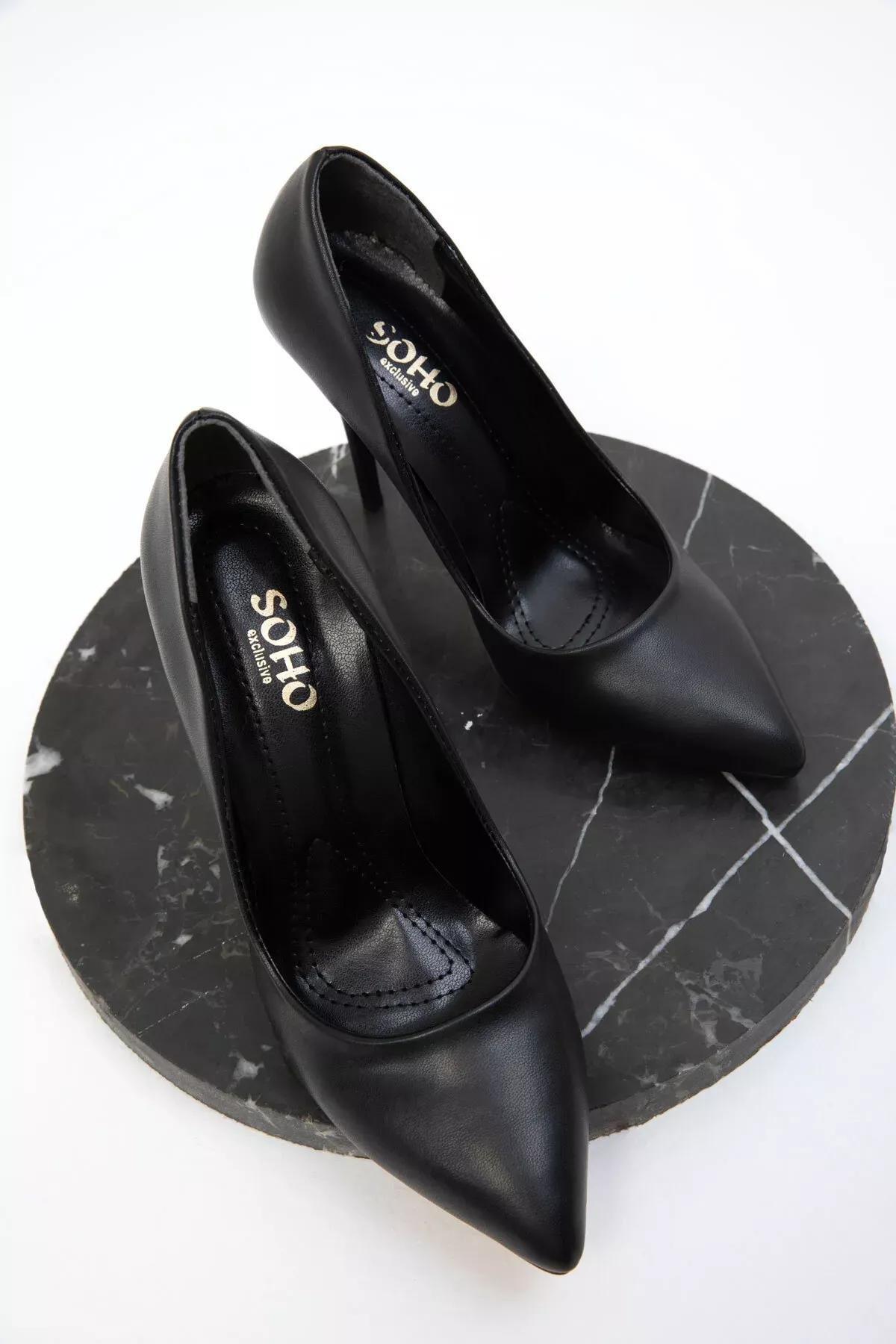 Black Classic Heeled Shoes, BLACK, large image number 1