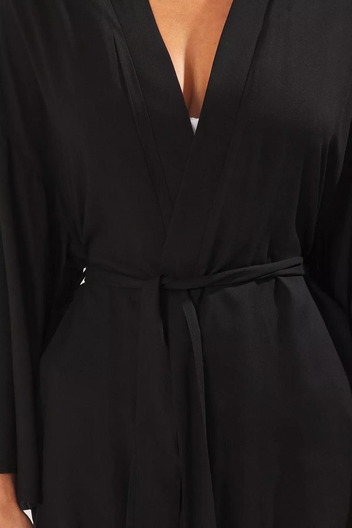 Black Mini Beach Kimono, , large image number 2