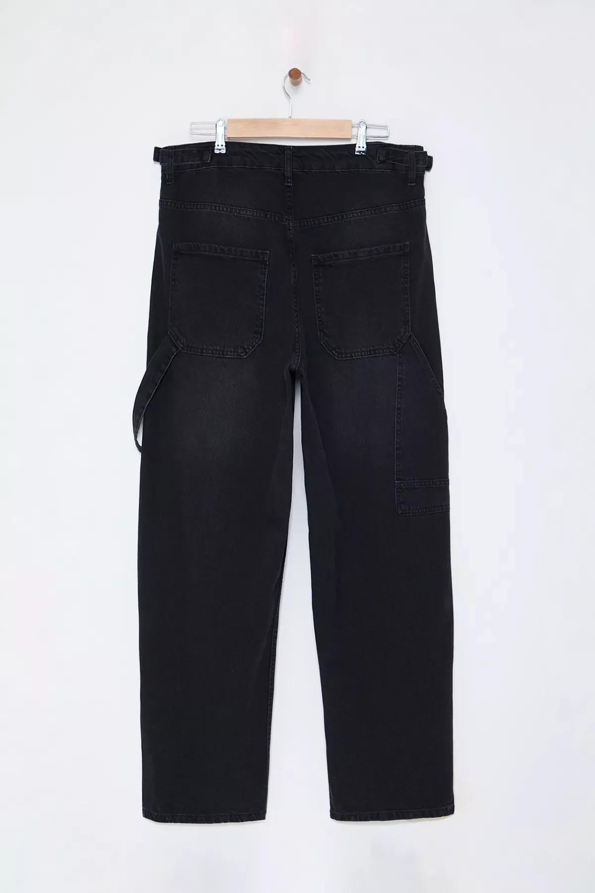 Black High Waist Plus-Size Jeans, BLACK, large image number 6