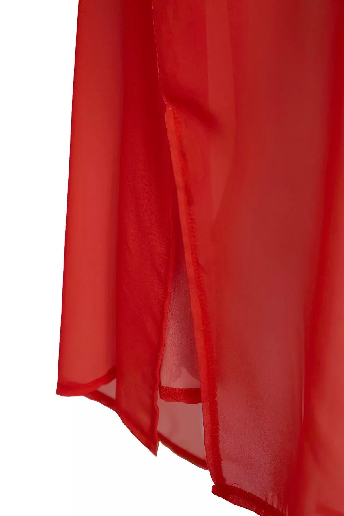 Orange Patterned Maxi Chiffon Dress, Very colorful, large image number 5