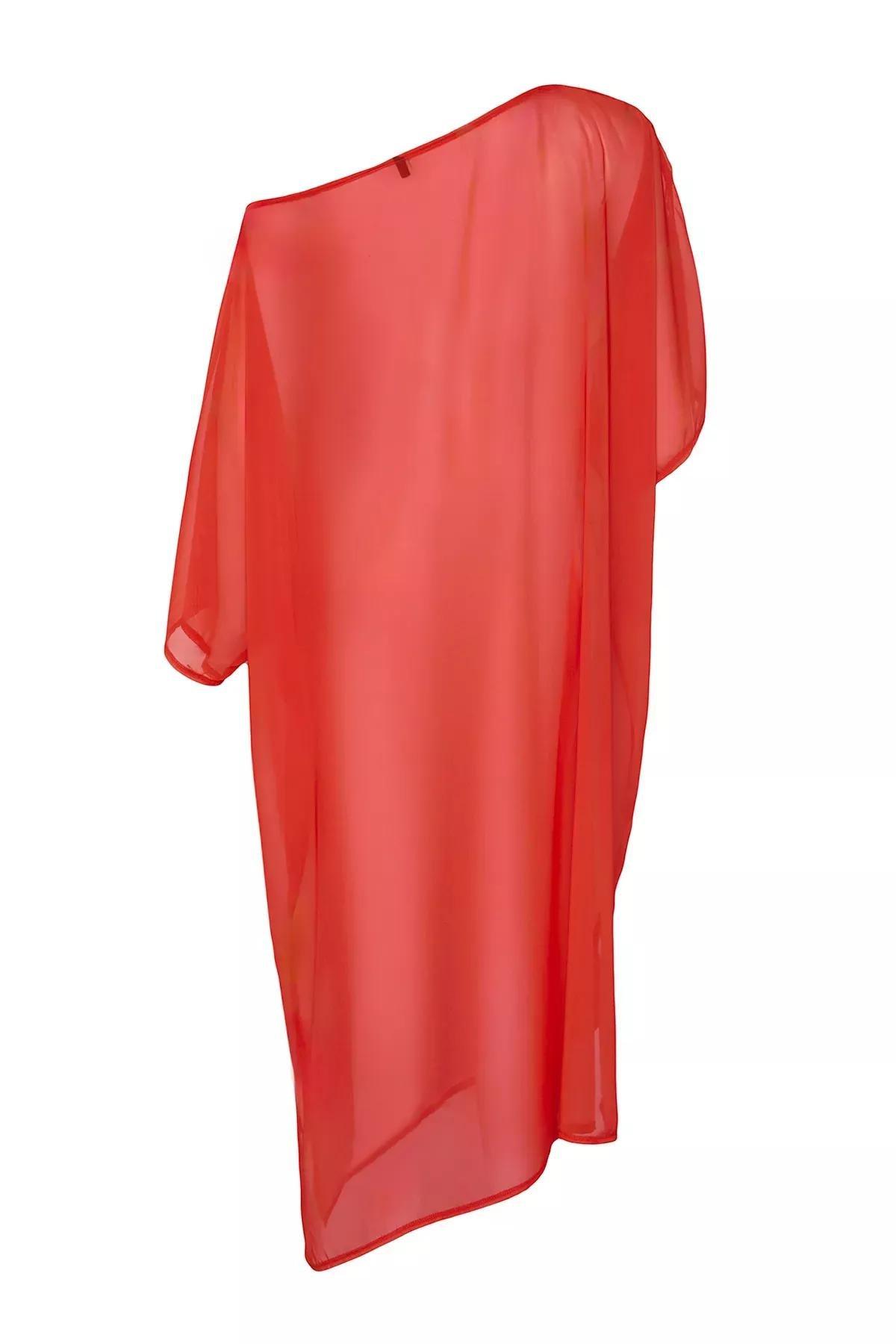 Orange Patterned Maxi Chiffon Dress, Very colorful, large image number 6