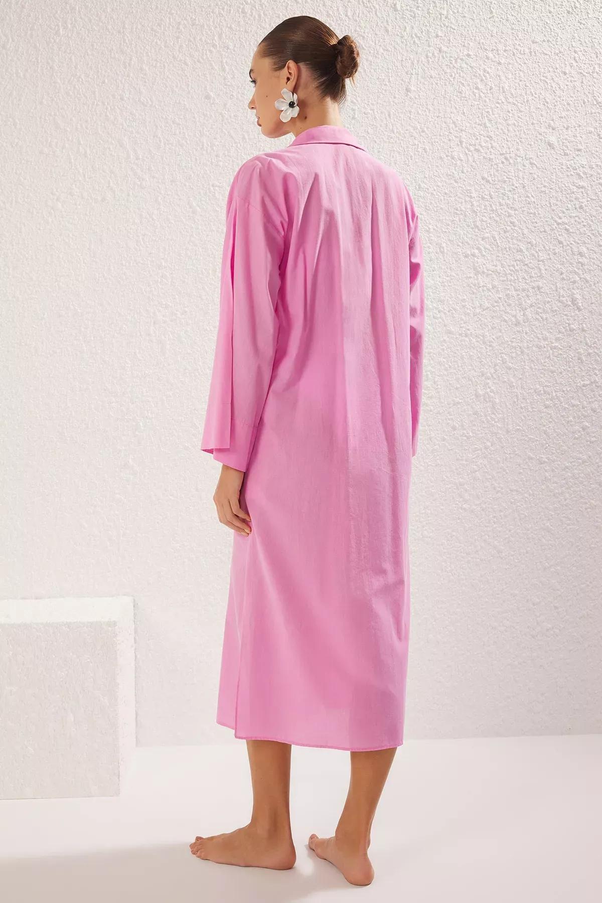 Pink Maxi Woven Beach Kimono, , large image number 4