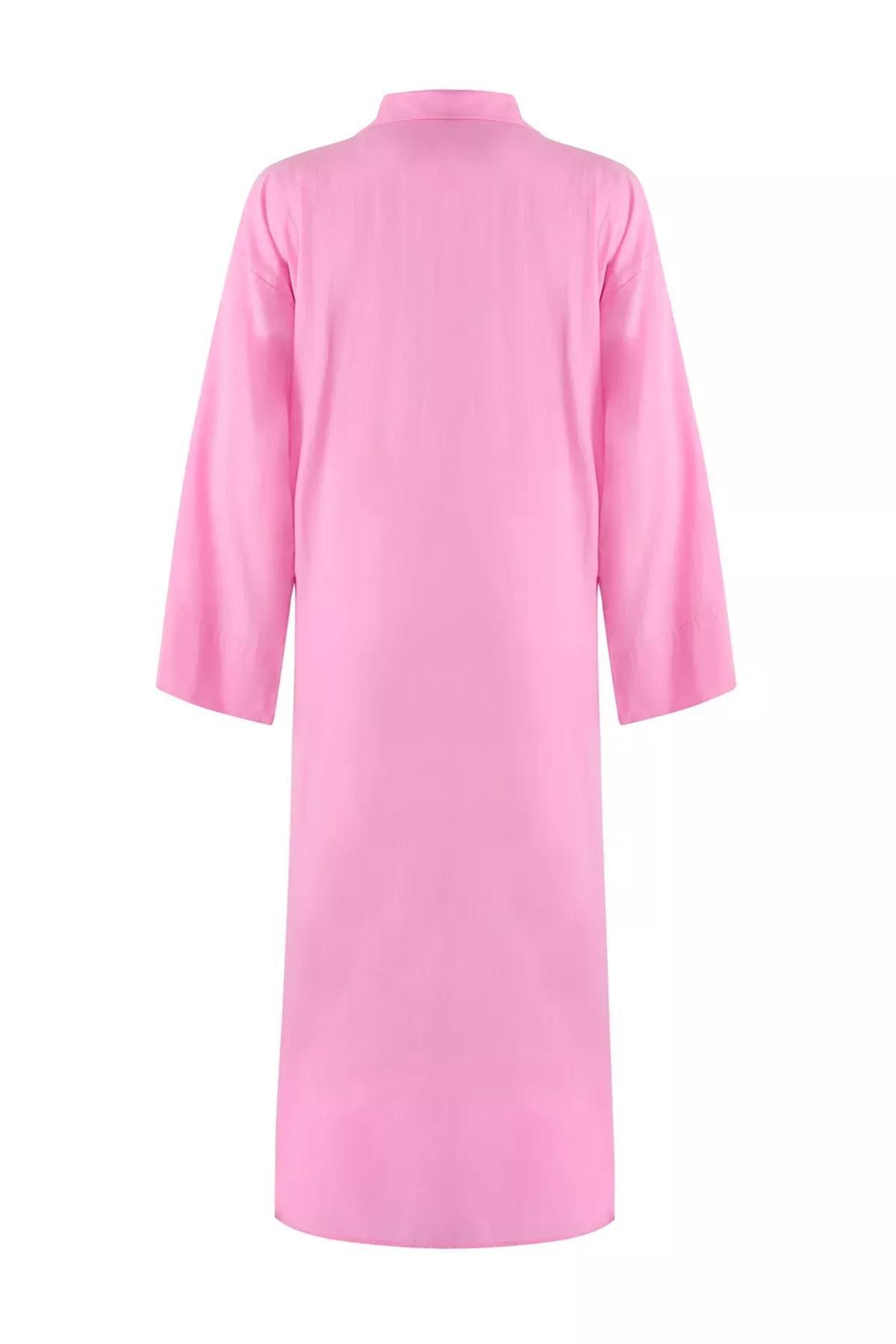 Pink Maxi Woven Beach Kimono, , large image number 6
