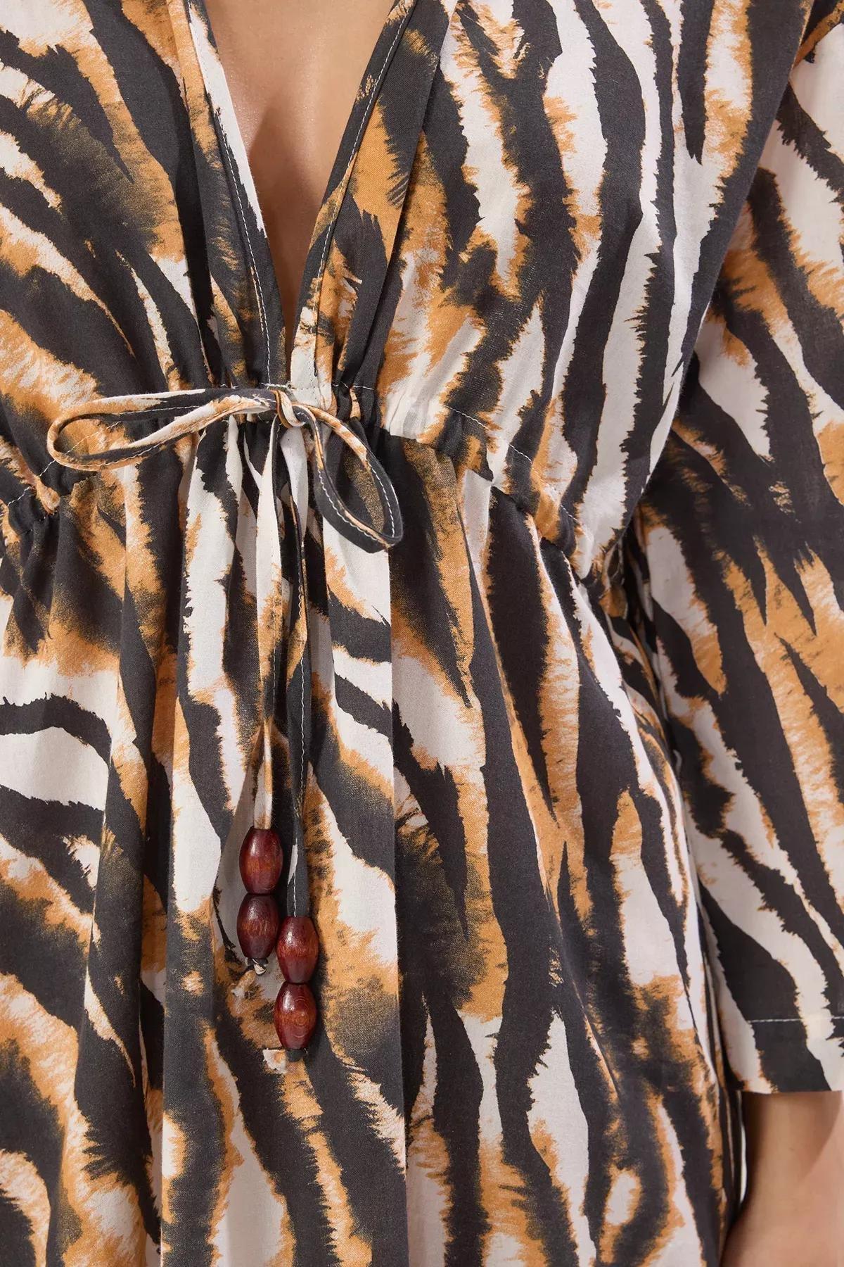 Multicolour Zebra Patterned Maxi Dress, , large image number 2