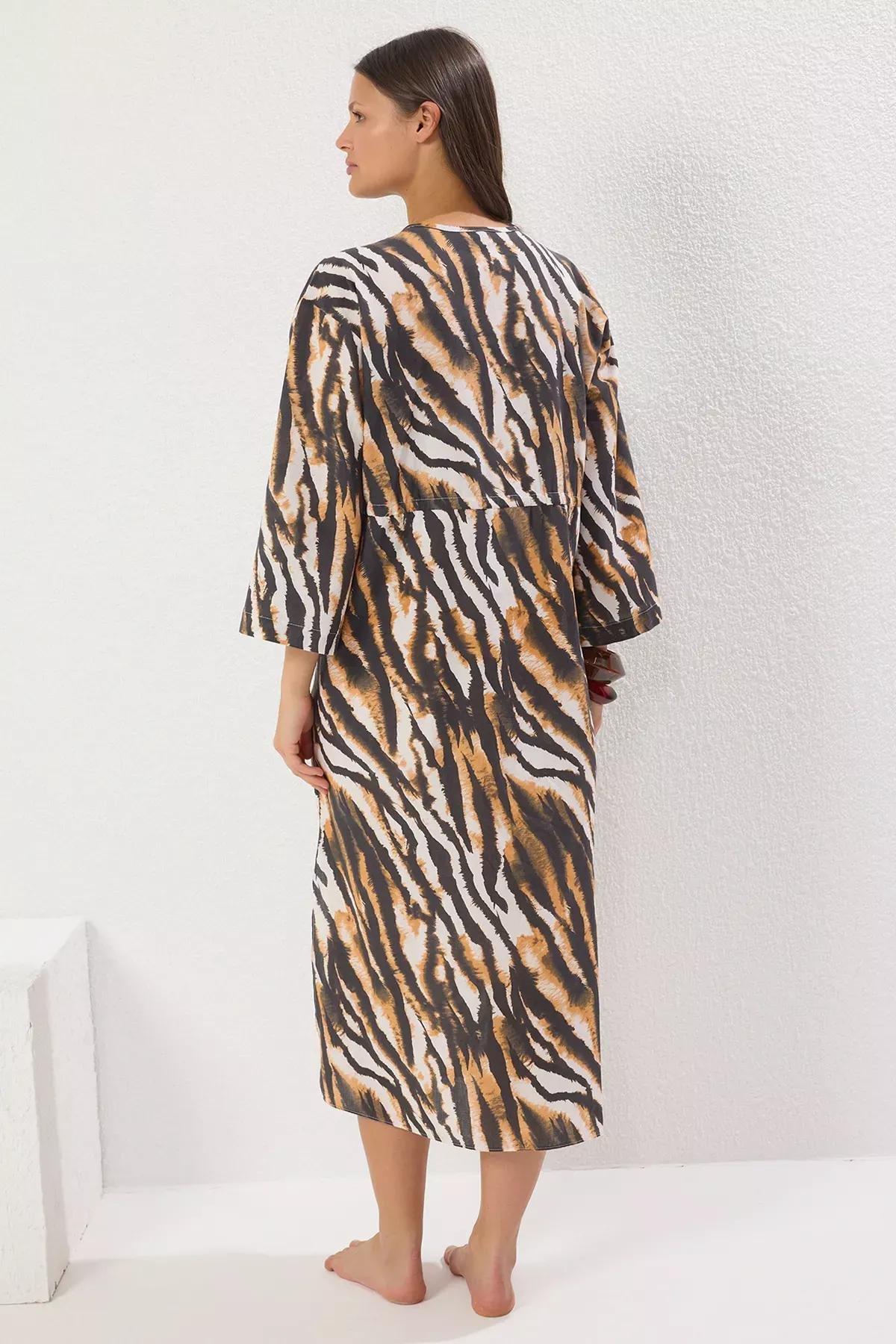 Multicolour Zebra Patterned Maxi Dress, , large image number 3
