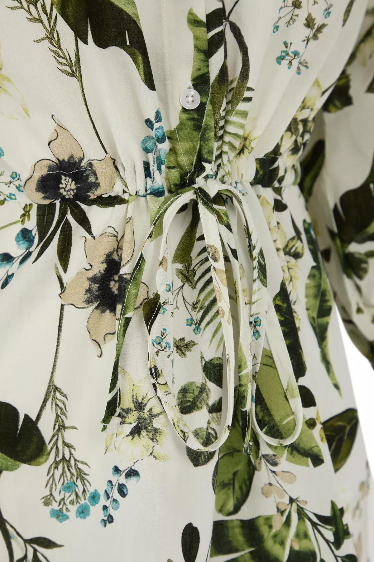 Green Tropical Patterned Mini Dress, Very colorful, large image number 5