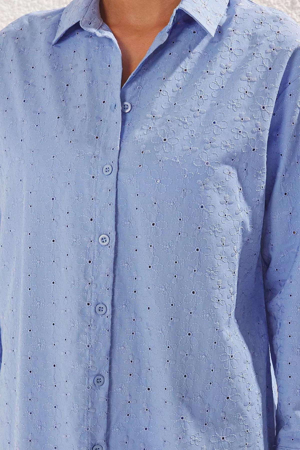 Blue Woven Brode Beach Shirt, , large image number 3