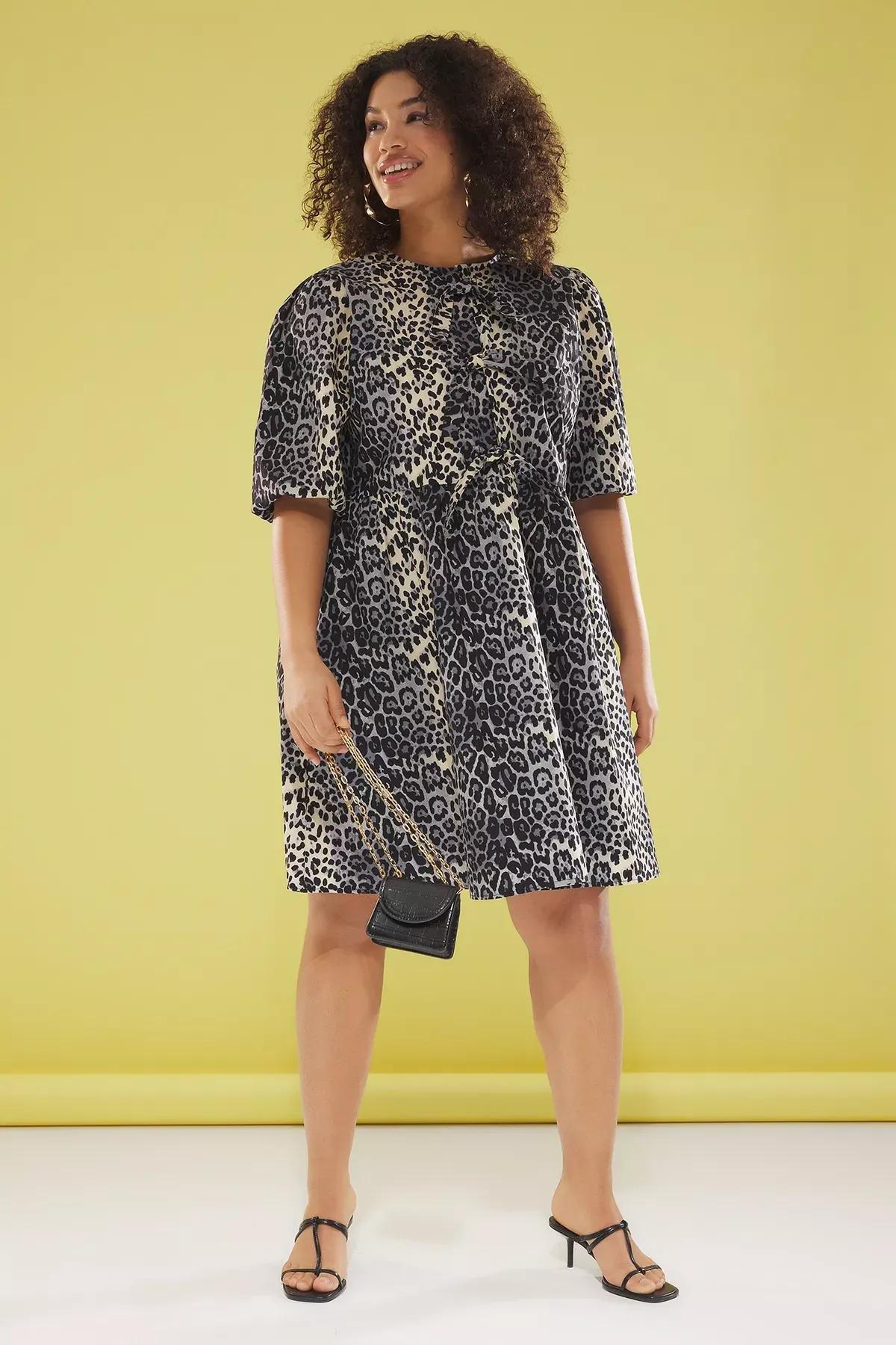 Multicolour Printed A-Line Plus-Size Dress, Very colorful, large image number 1
