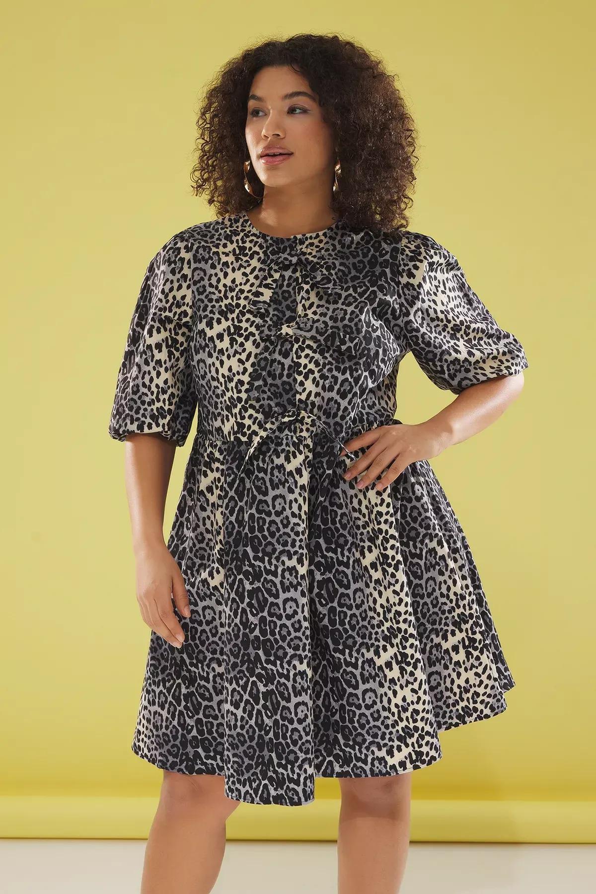 Multicolour Printed A-Line Plus-Size Dress, Very colorful, large image number 3
