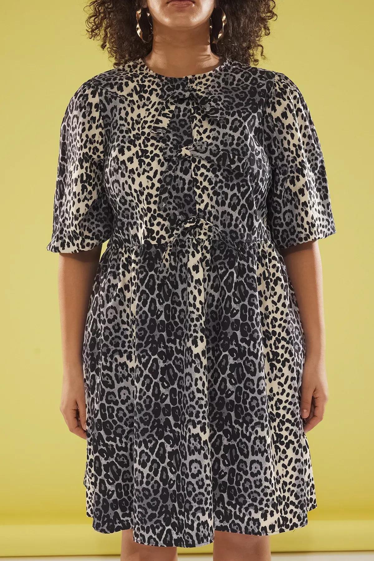 Multicolour Printed A-Line Plus-Size Dress, Very colorful, large image number 7