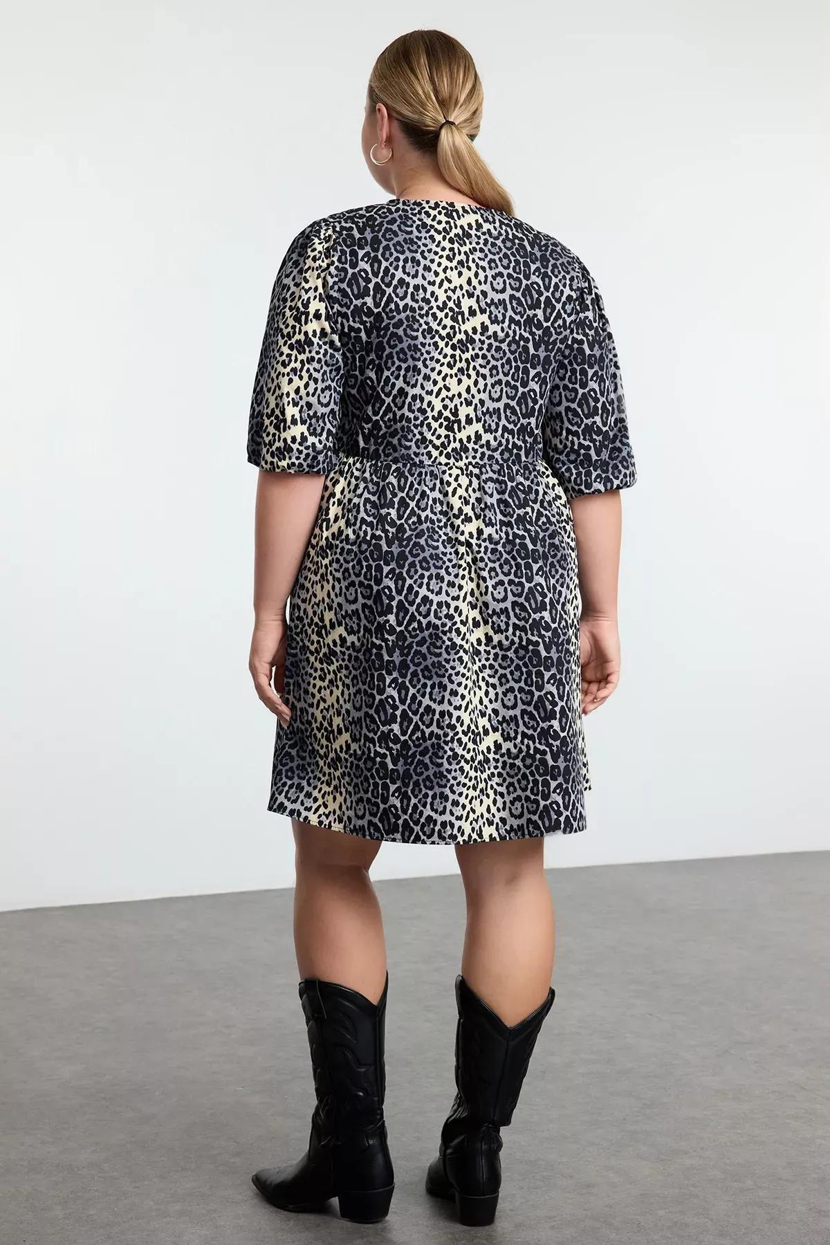 Multicolour Printed A-Line Plus-Size Dress, Very colorful, large image number 8