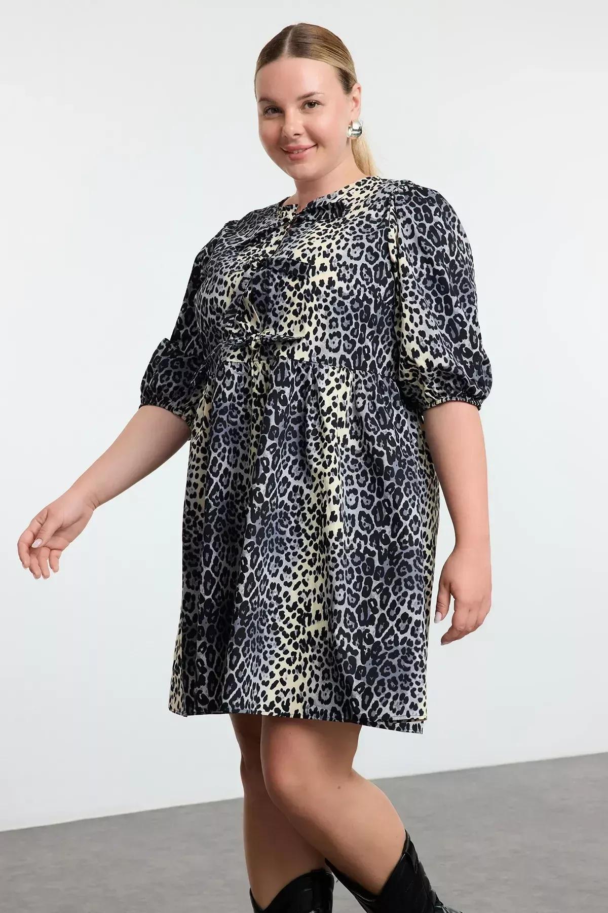 Multicolour Printed A-Line Plus-Size Dress, Very colorful, large image number 10