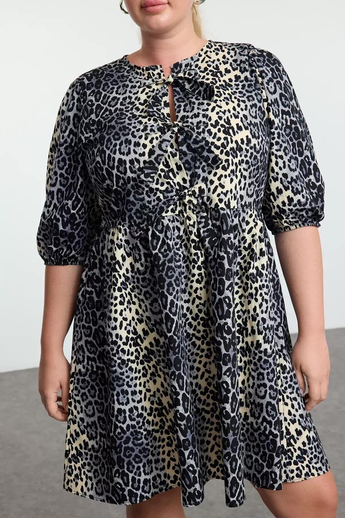 Multicolour Printed A-Line Plus-Size Dress, Very colorful, large image number 11