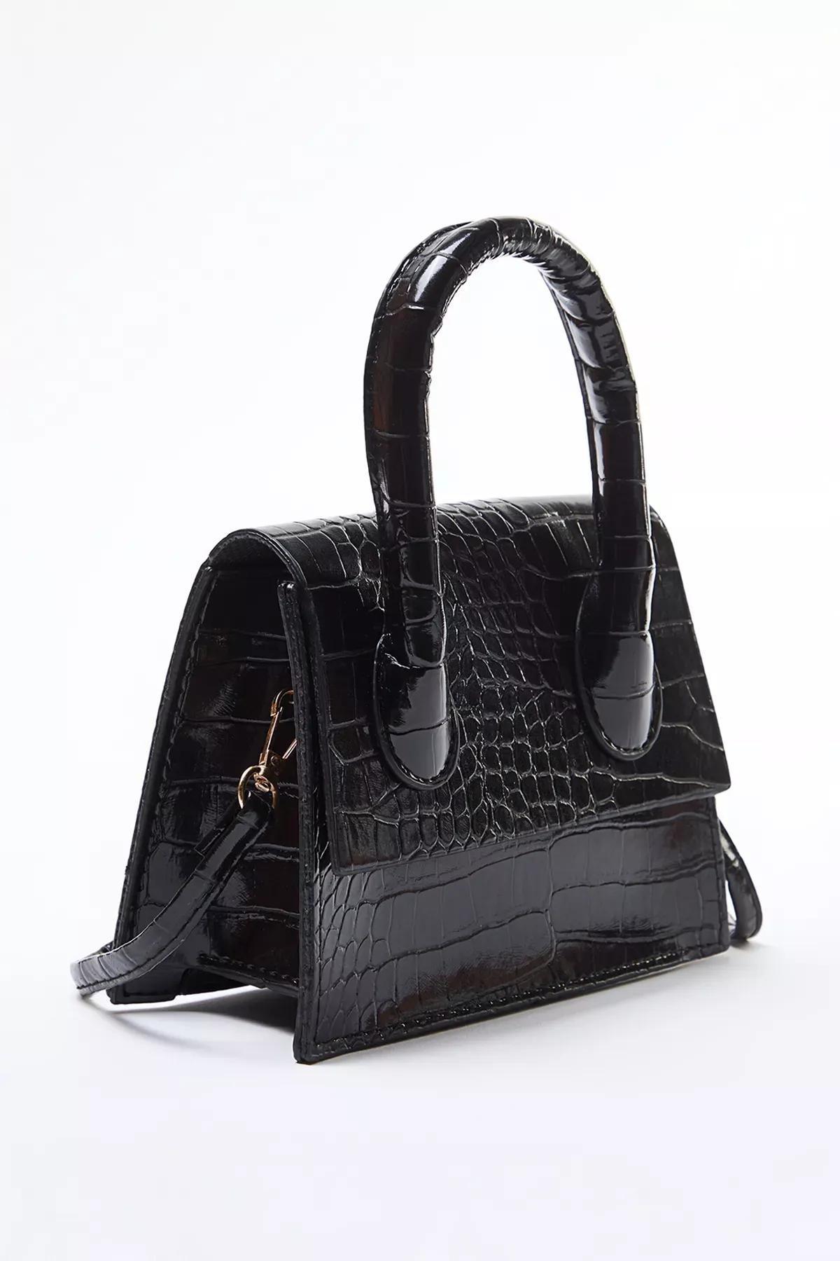 Black Textured cross strap bag, BLACK, large image number 0