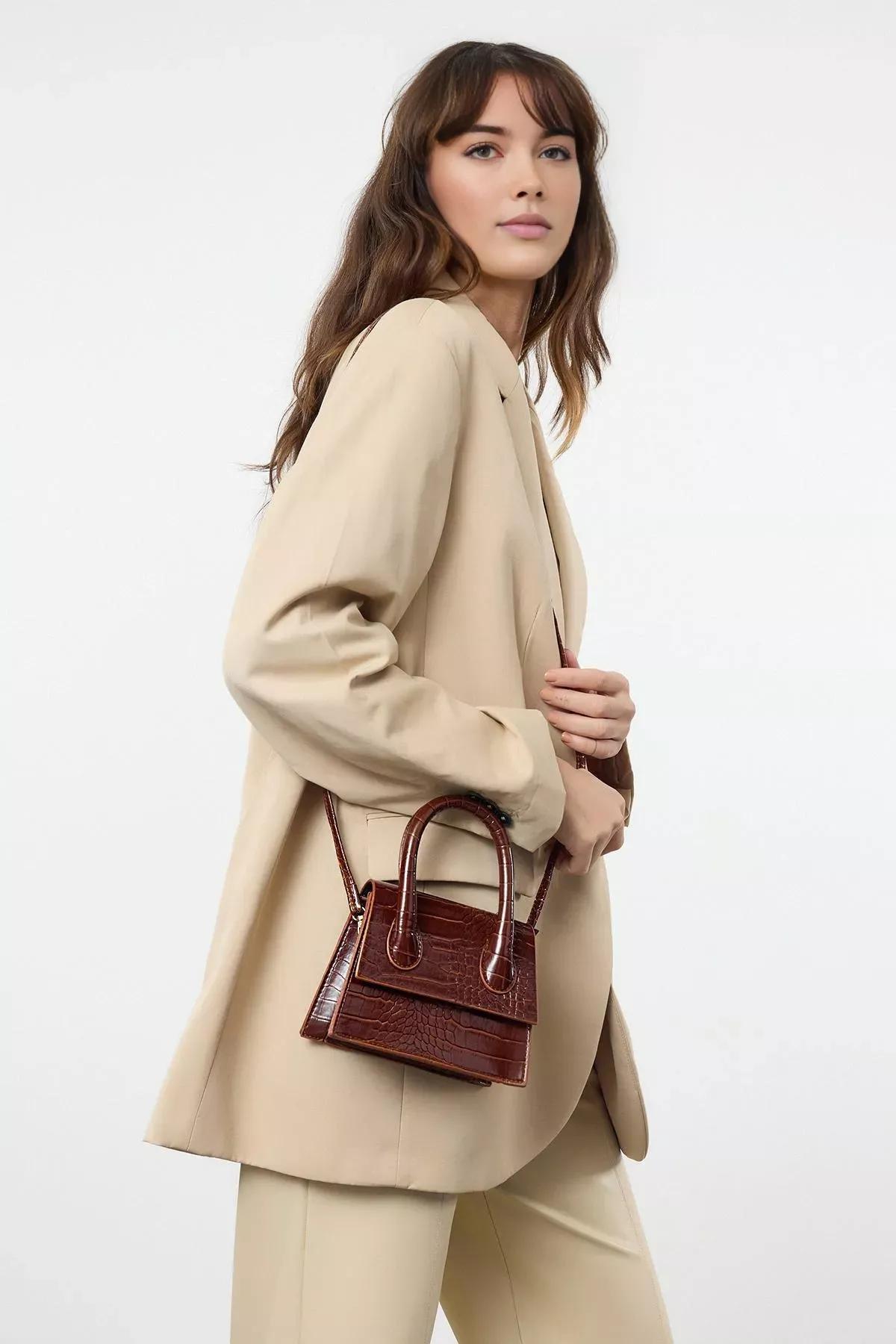Brown Crossbody Mini Bag, Tan, large image number 0