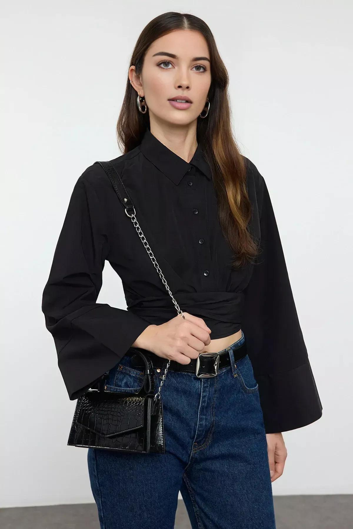 Black Textured Cross Strap Mini Bag, BLACK, large image number 2
