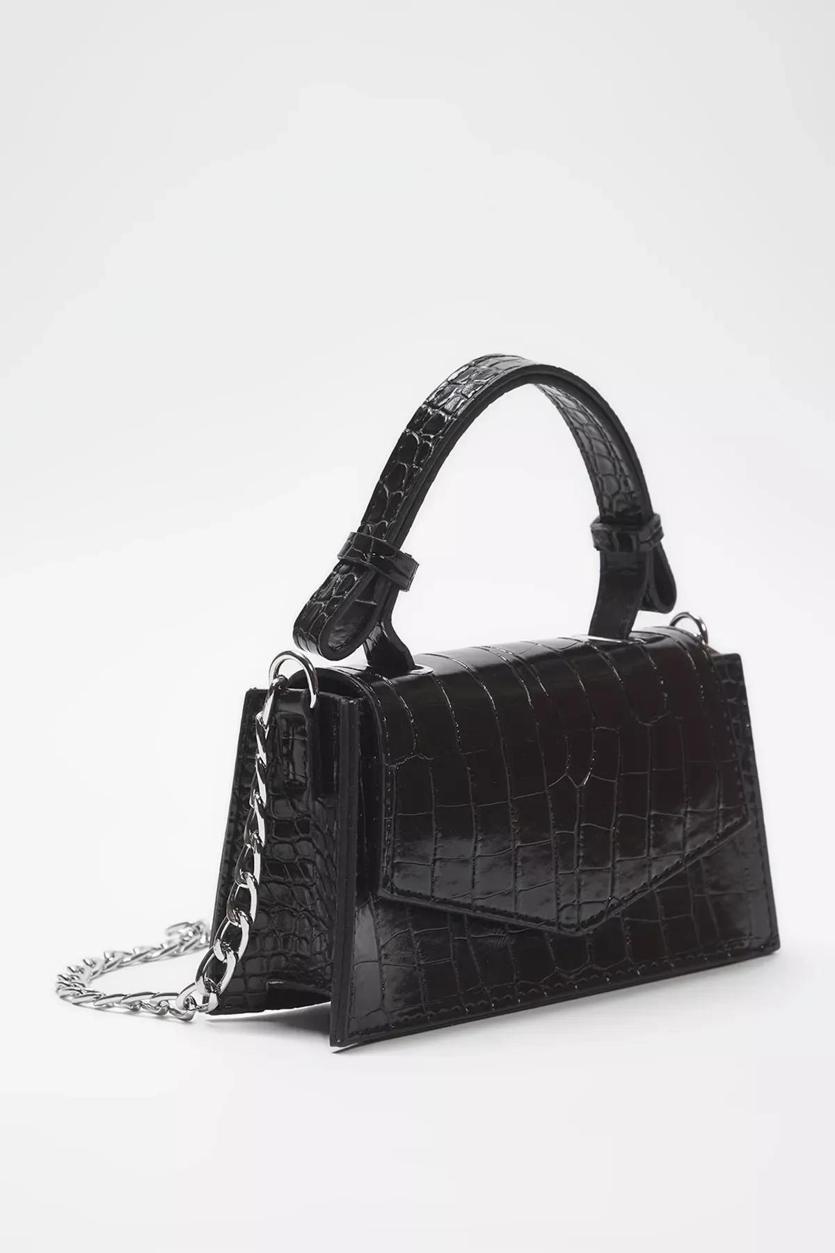 Black Textured Cross Strap Mini Bag, BLACK, large image number 3