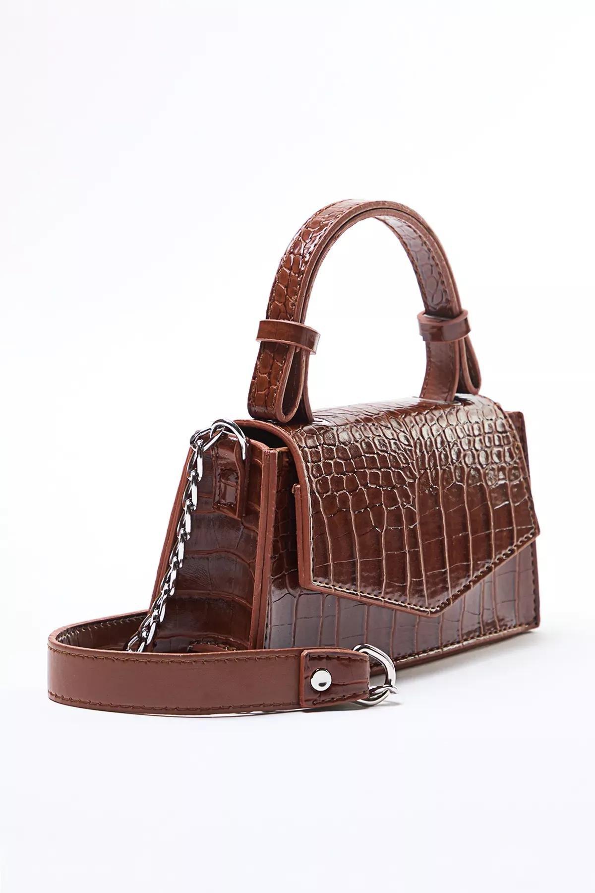 Brown Textured Cross Strap Mini City Bag, Tan, large image number 0