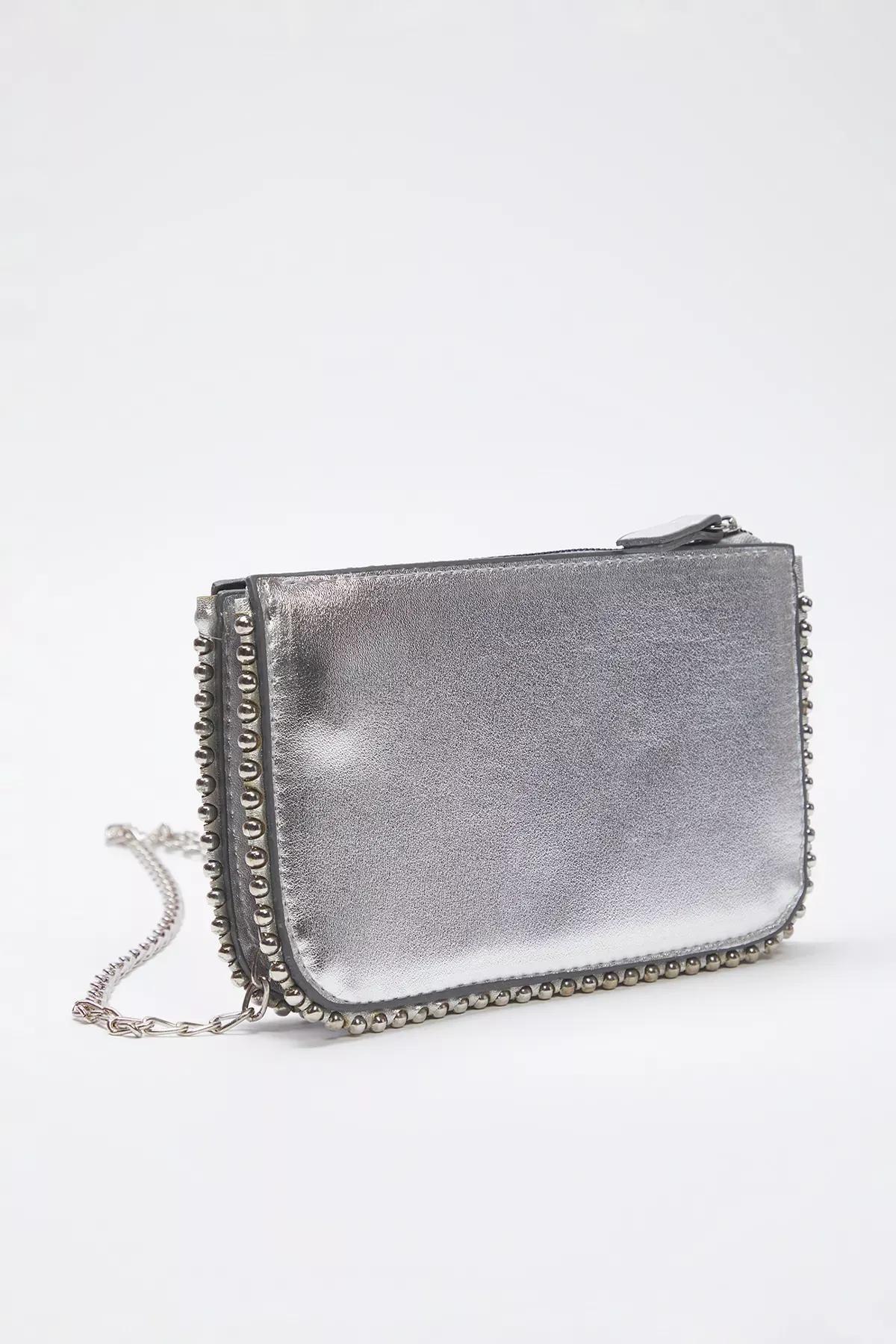 Silver Studded Crossbody Wallet Bag, C101_3816, large image number 3