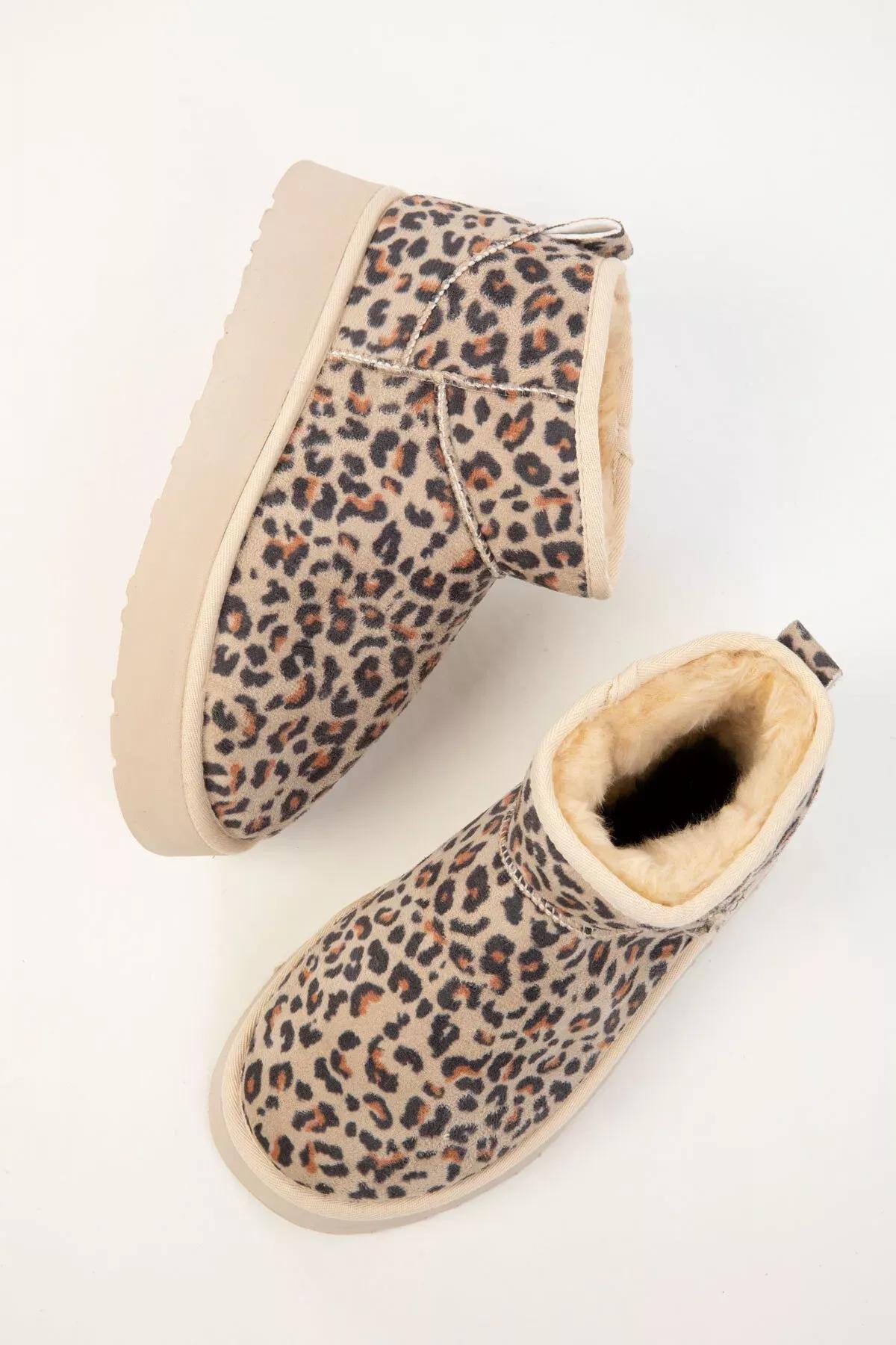 Beige Leopard Boots, Beige Leopard, large image number 3