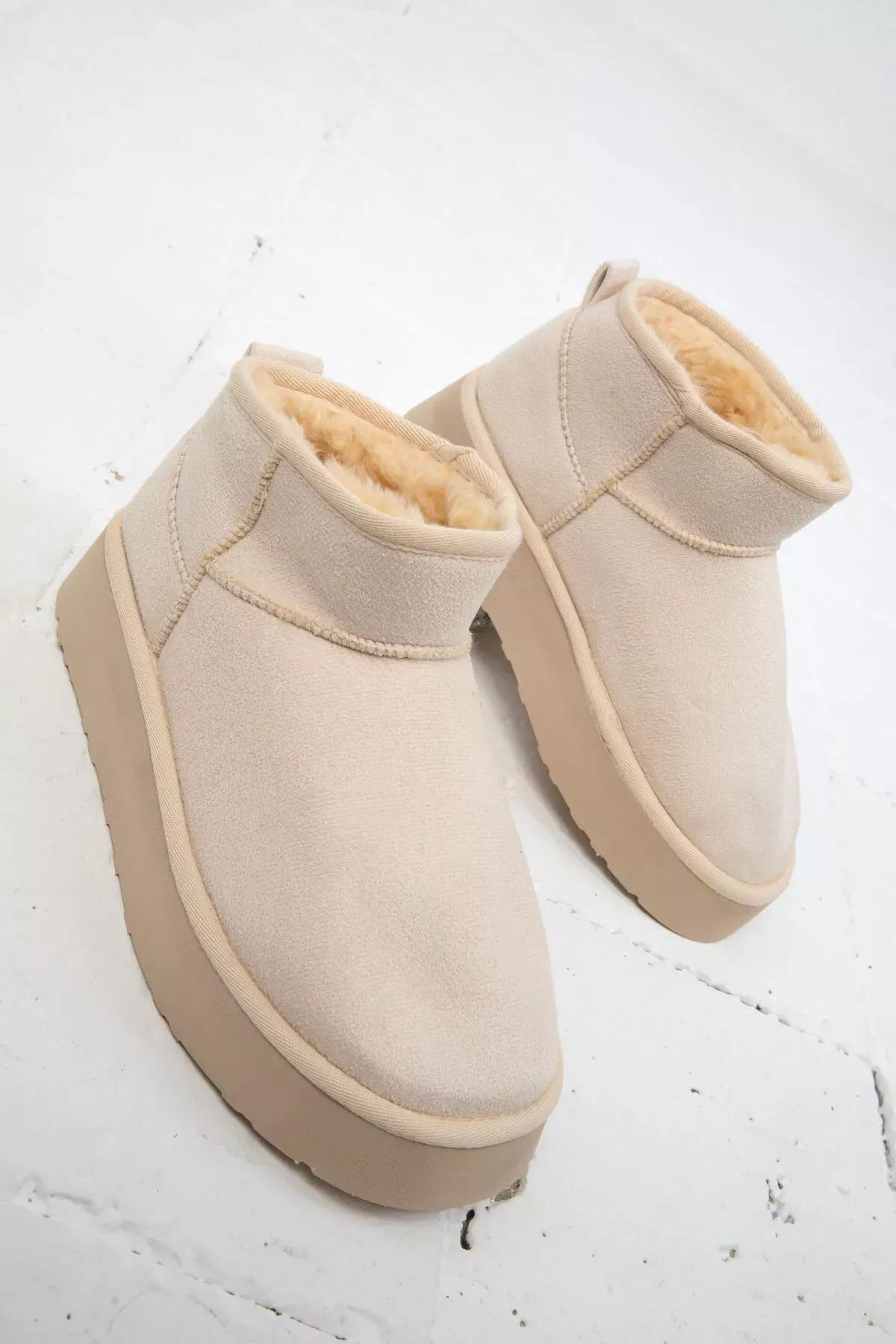 Beige Suede Boots, C101_2041, large image number 2