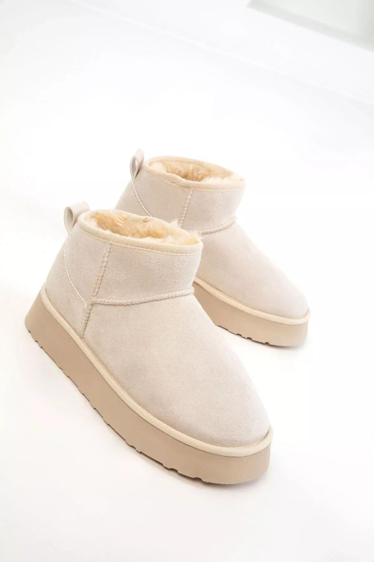 Beige Suede Boots, C101_2041, large image number 5