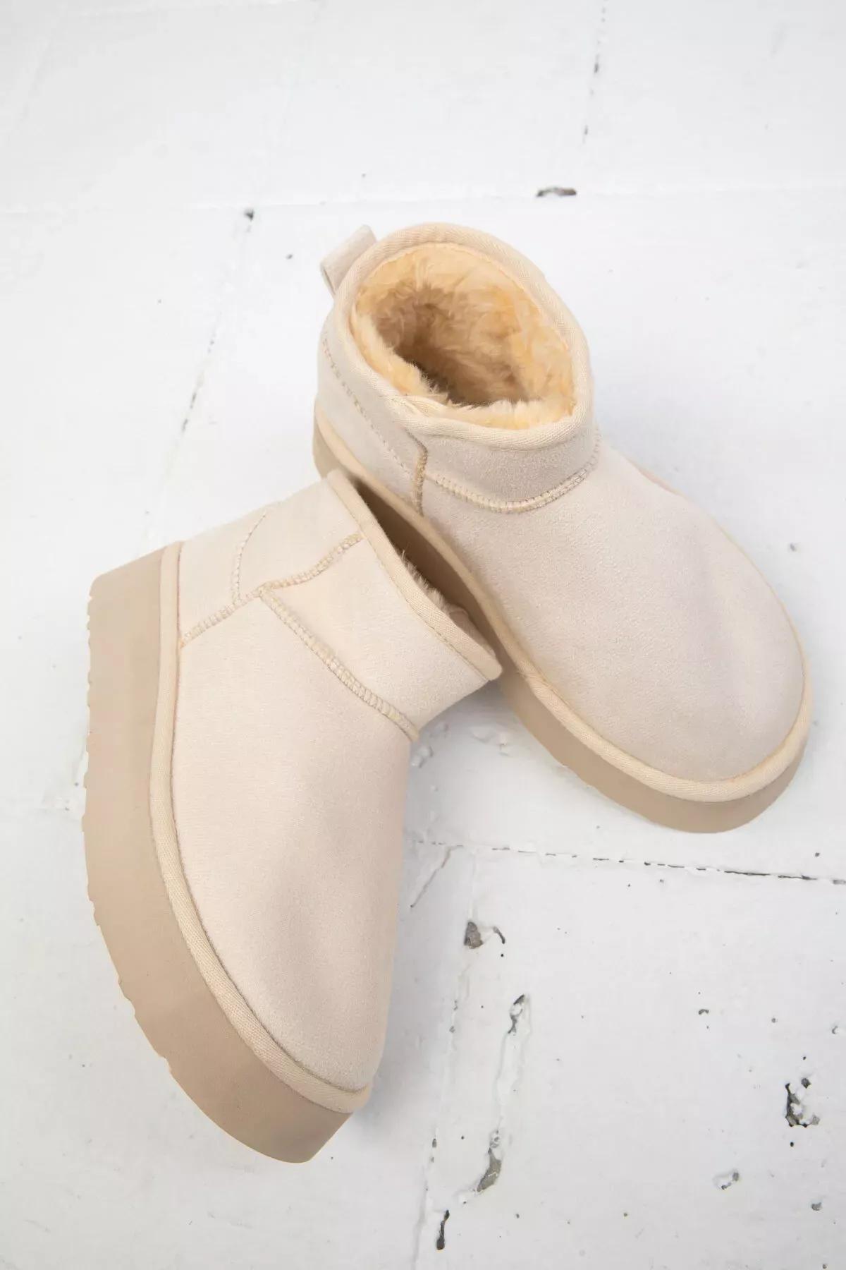 Beige Suede Boots, C101_2041, large image number 6