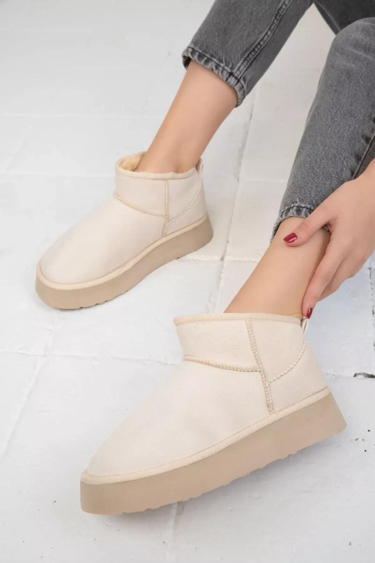 Beige Suede Boots, C101_2041, large image number 8