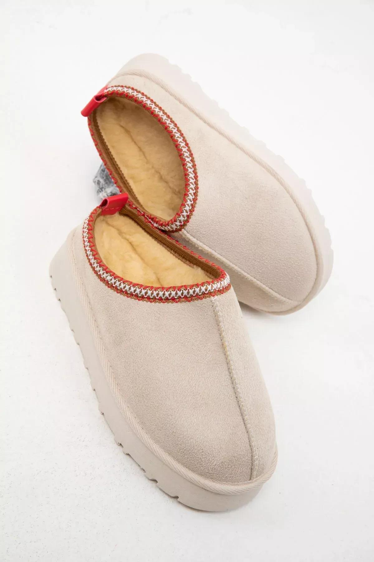 Beige Suede Boots, , large image number 4
