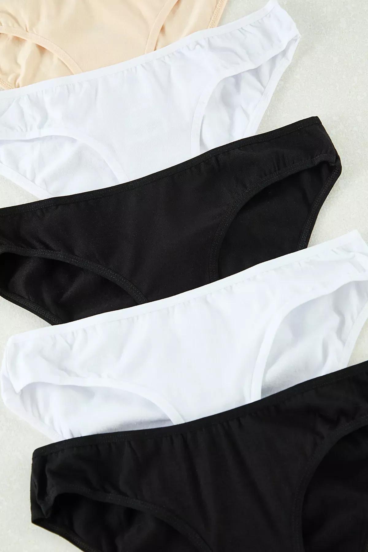 Black-White Slip Panties, set of 5, , large image number 1