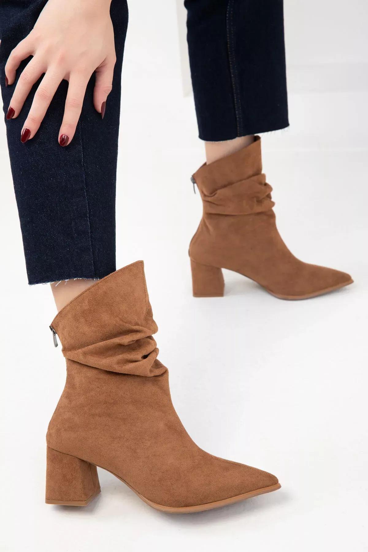 Tan Suede Womens Boots & Bootie 19806, C101_4460, large image number 0