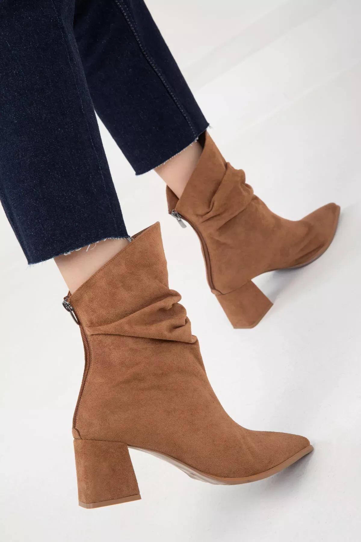 Tan Suede Womens Boots & Bootie 19806, C101_4460, large image number 2