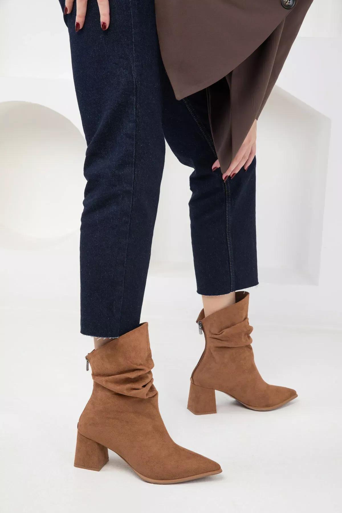 Tan Suede Womens Boots & Bootie 19806, C101_4460, large image number 4