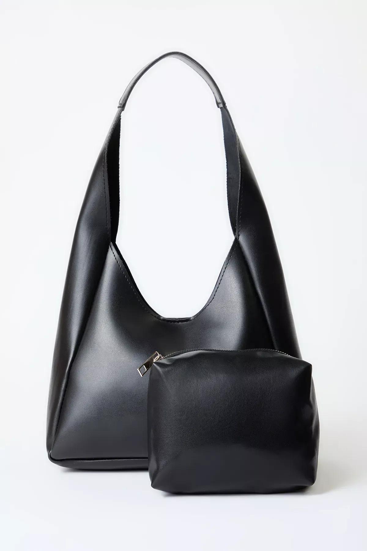 Black Cub Oval Shoulder Bag, BLACK, large image number 0