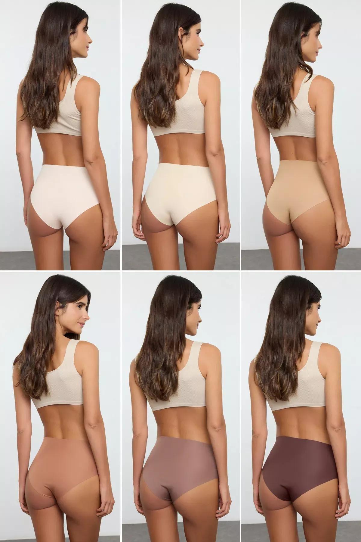 Brown Multicolour Panties, Set of 6, Brown-Multicolor, medium